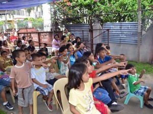 Children singing at the Cebu City Christmas party
