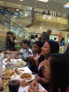 Teen trip to Mandaue Cebu mall. Eating in the food court